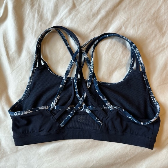Athleta Black and White Strappy Sports Bra - Picture 2 of 3